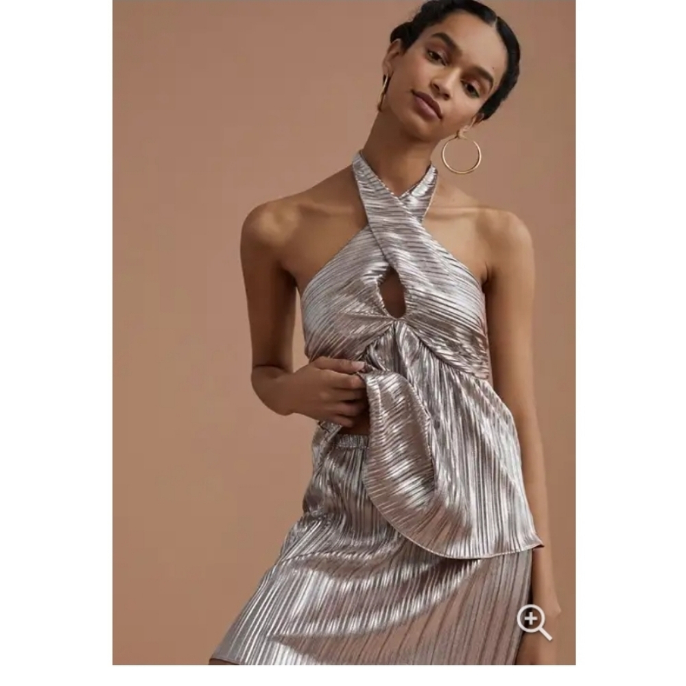 Anthropologie Shimmer V-neck Tank Top. - Picture 6 of 14